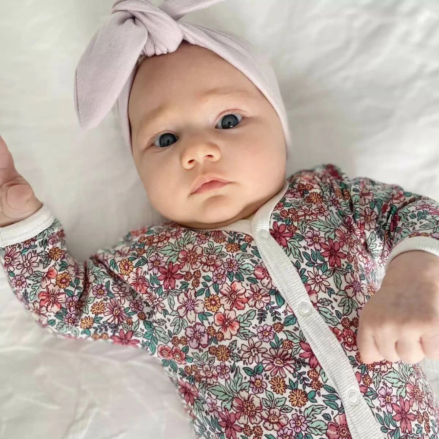 Online Little Bee Cotton Babygrow Wild Flowers