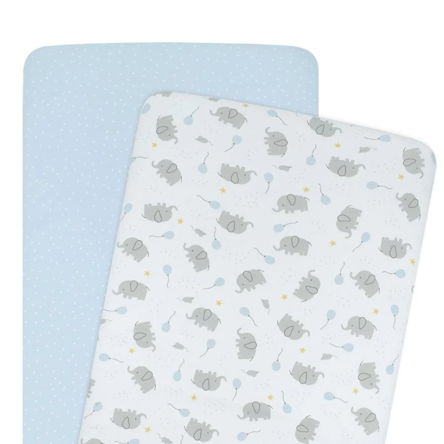 Online Living Textiles Cradle/Co-Sleeper Fitted Sheets 2Pk Mason