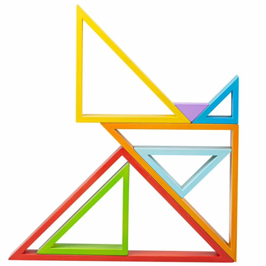 Wholesale Big Jigs Wooden Stacking Triangles