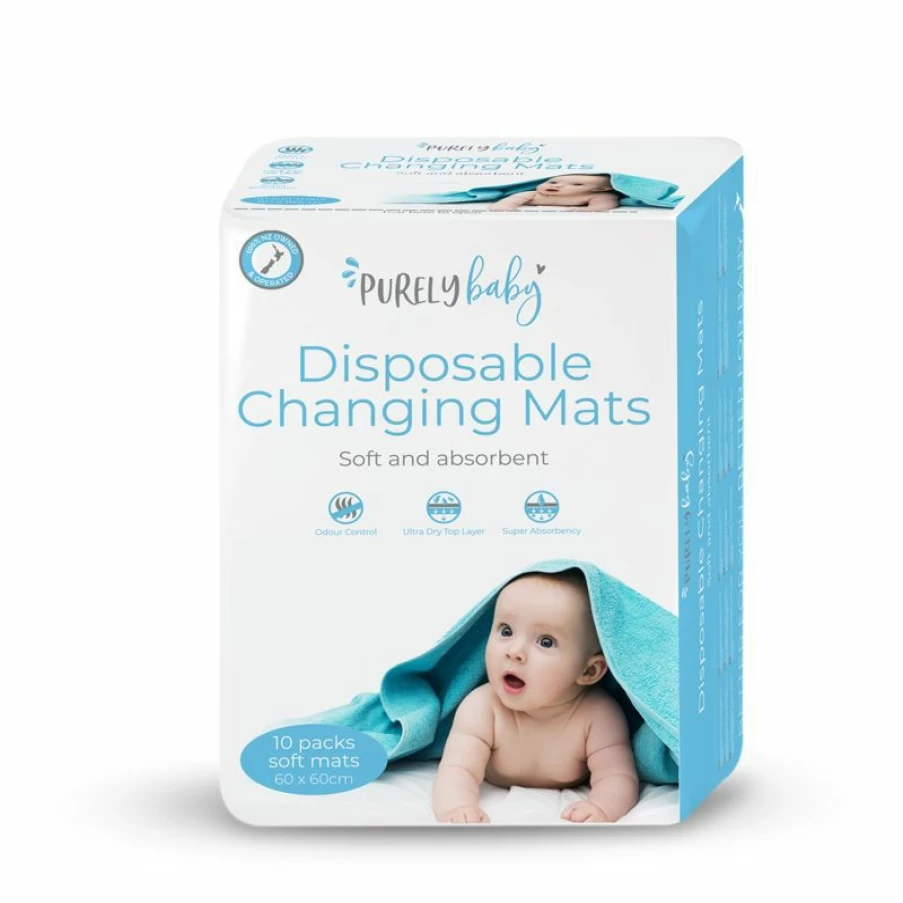 New Purely Baby Disposable Changing Mats 10Pk