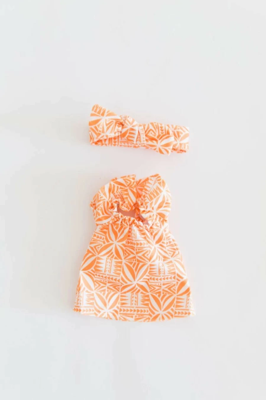 Wholesale Tiny Islands Doll'S Dress Apricot Print