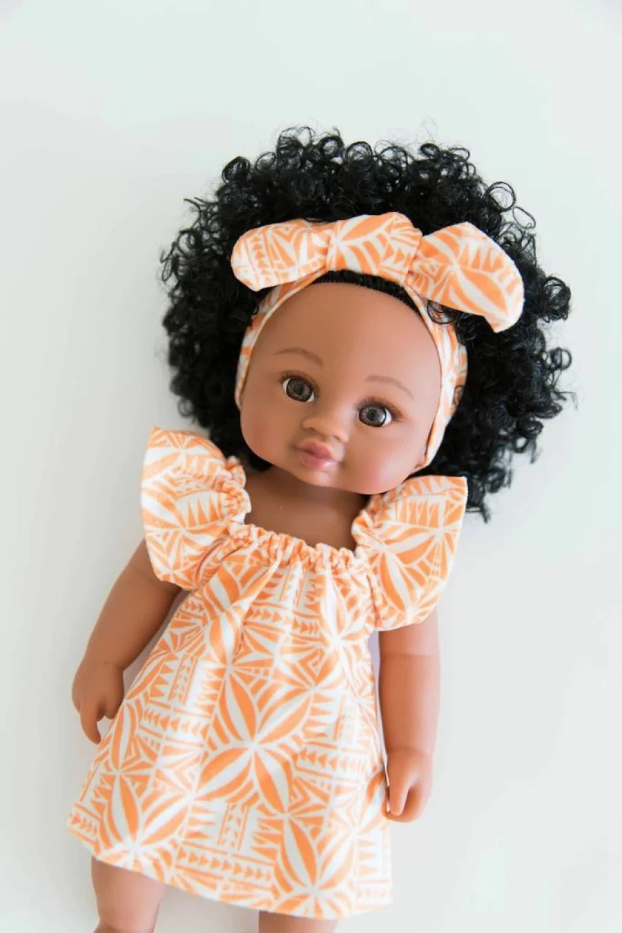 Wholesale Tiny Islands Doll'S Dress Apricot Print
