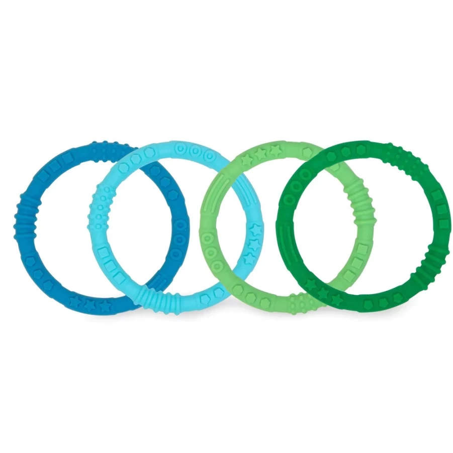 Hot Bumkins Silicone Teething Rings 4Pk
