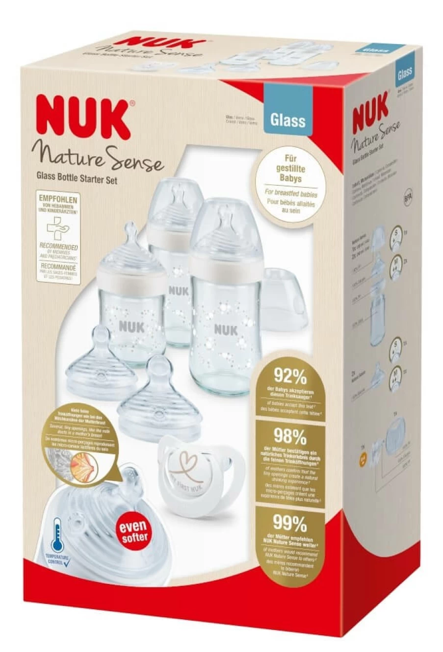 Online Nuk Nature Sense Glass Bottle Set 6Pc