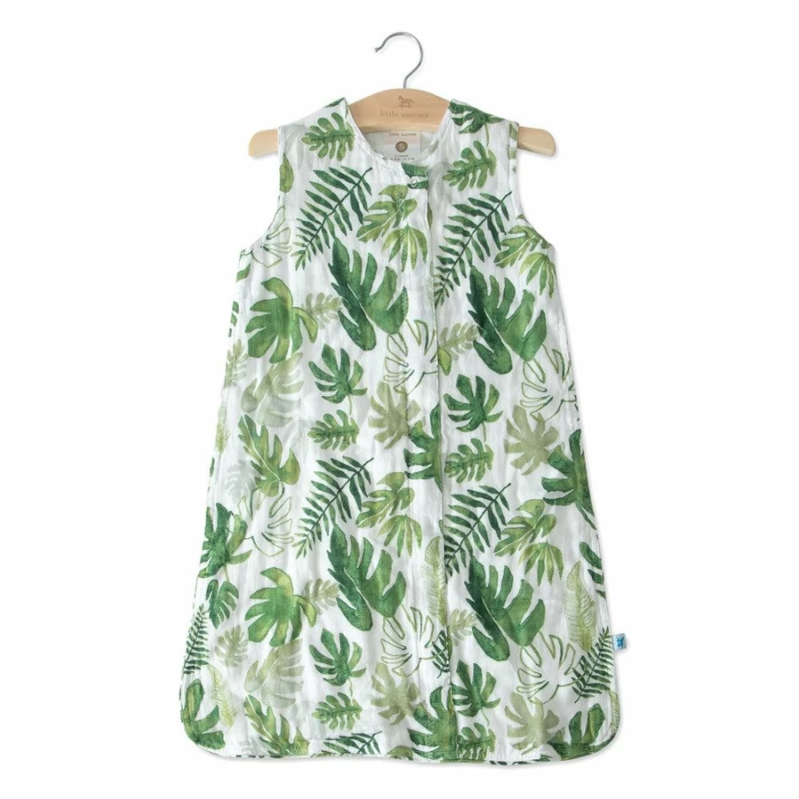 Best Little Unicorn Cotton Muslin Sleeping Bag Tropical Leaf