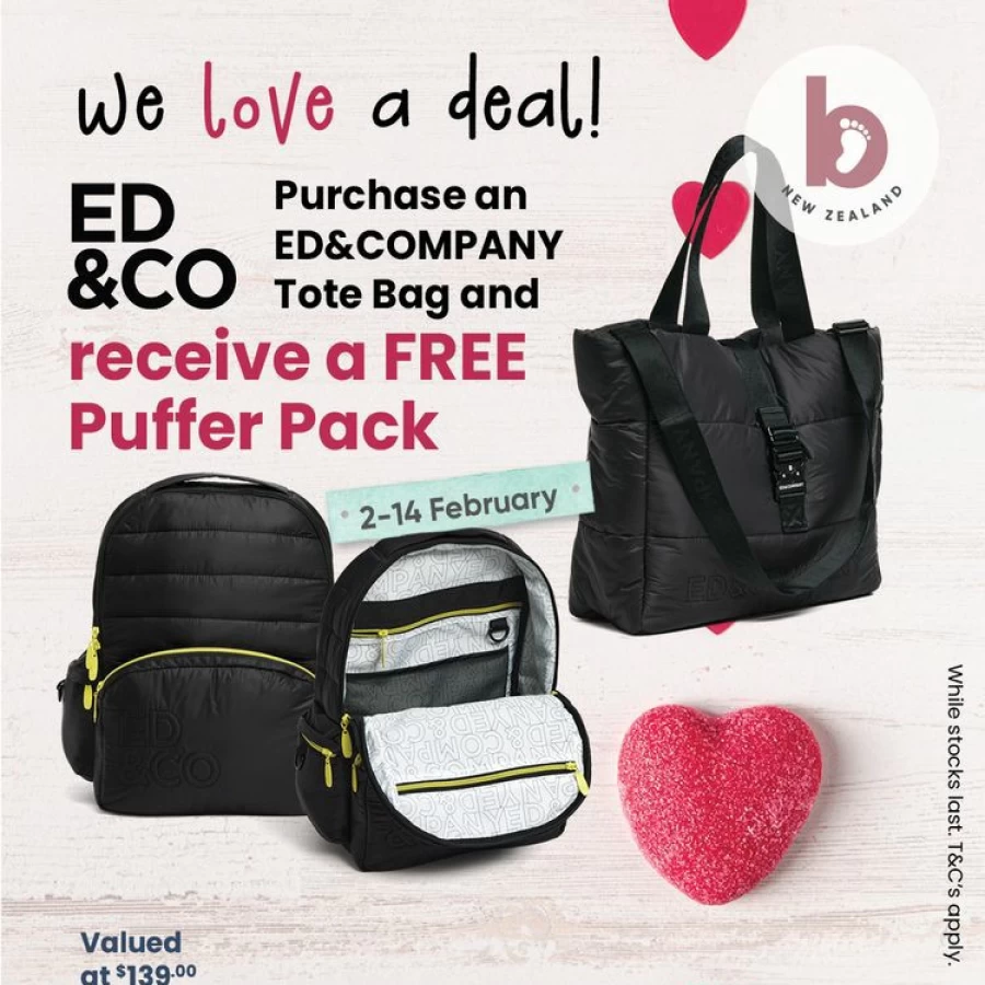 New Ed&Company Total Tote + Free Puffer Pack