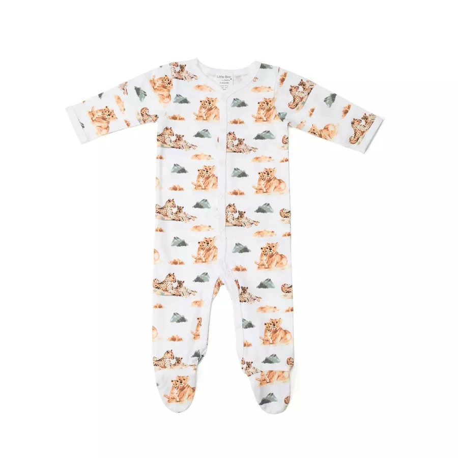 New Little Bee Cotton Babygrow African Plains