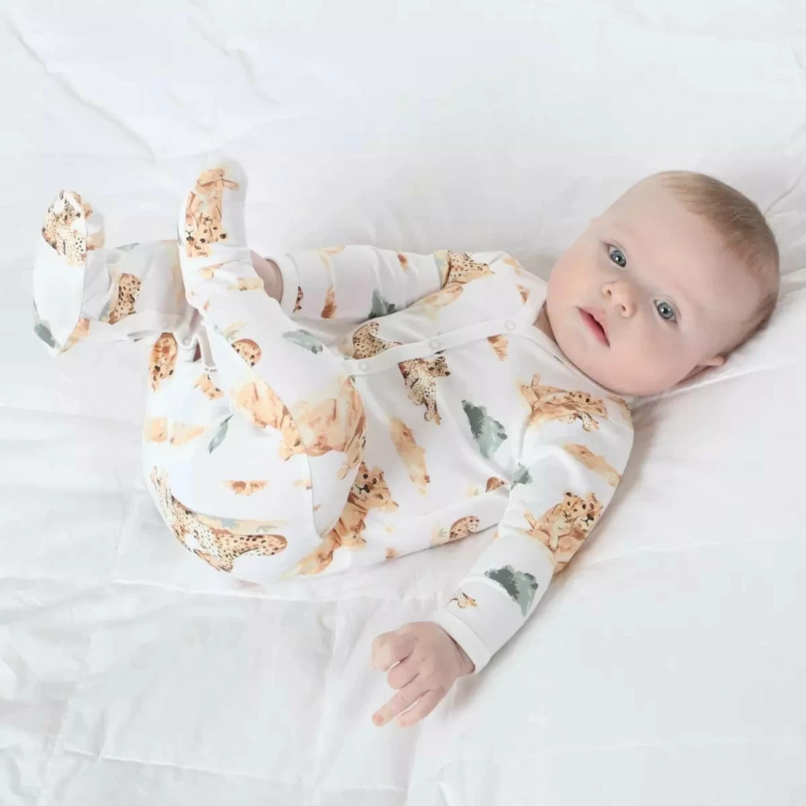 New Little Bee Cotton Babygrow African Plains