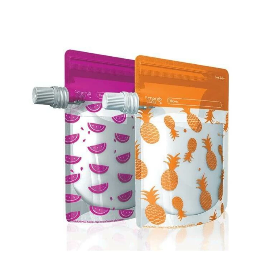 Clearance Cherub Baby On The Go Food Pouches 10Pk