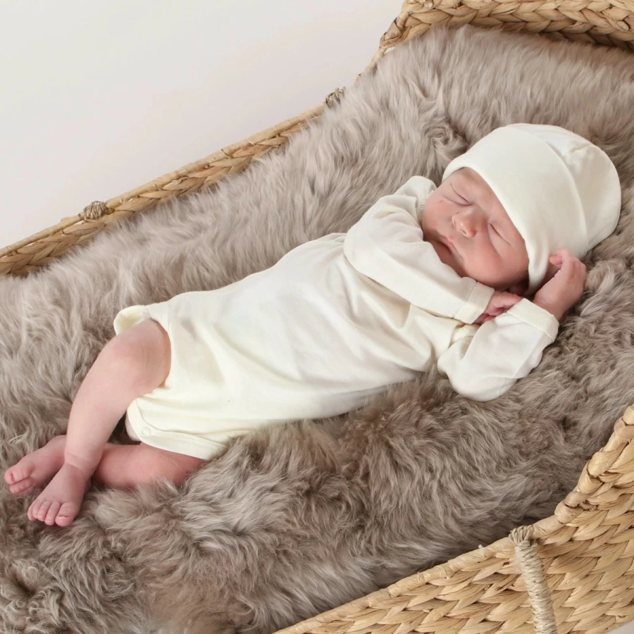 New Little Bee Merino Bodysuit Cream