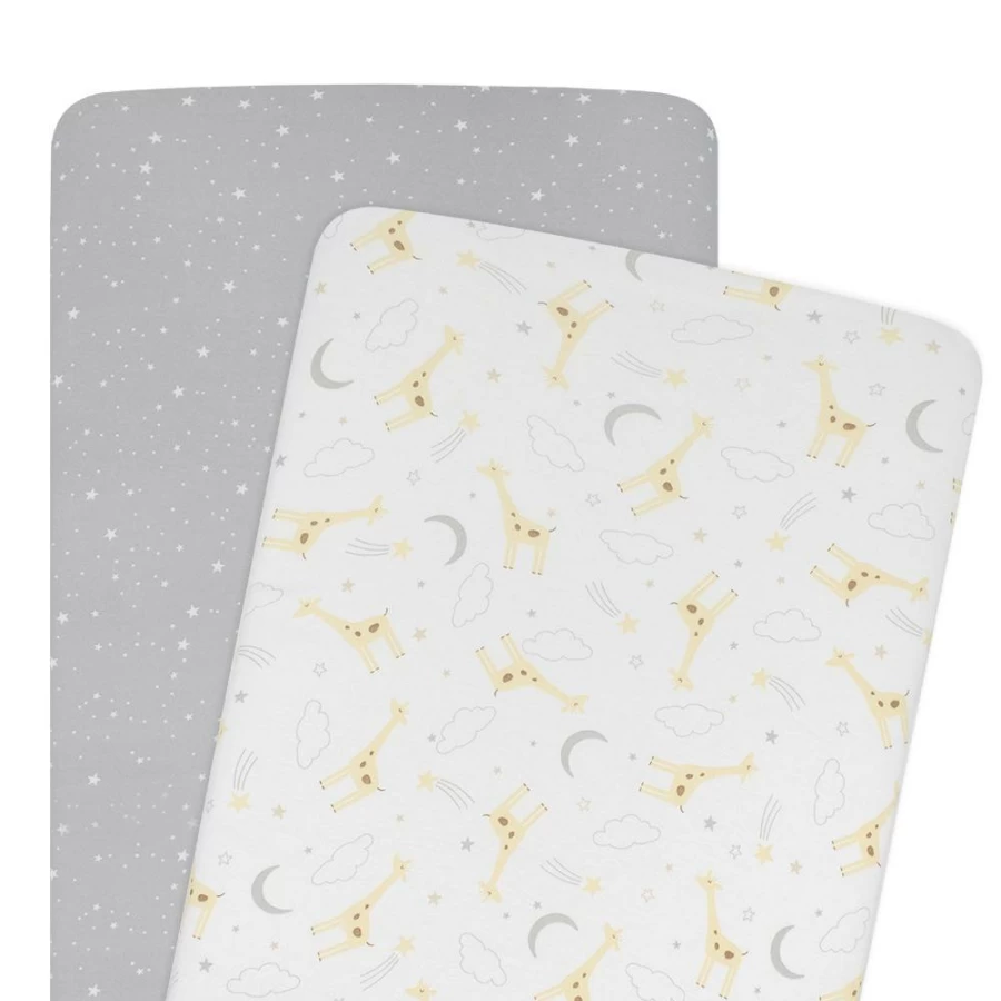 Online Living Textiles Cradle/Co-Sleeper Fitted Sheets 2Pk Noah