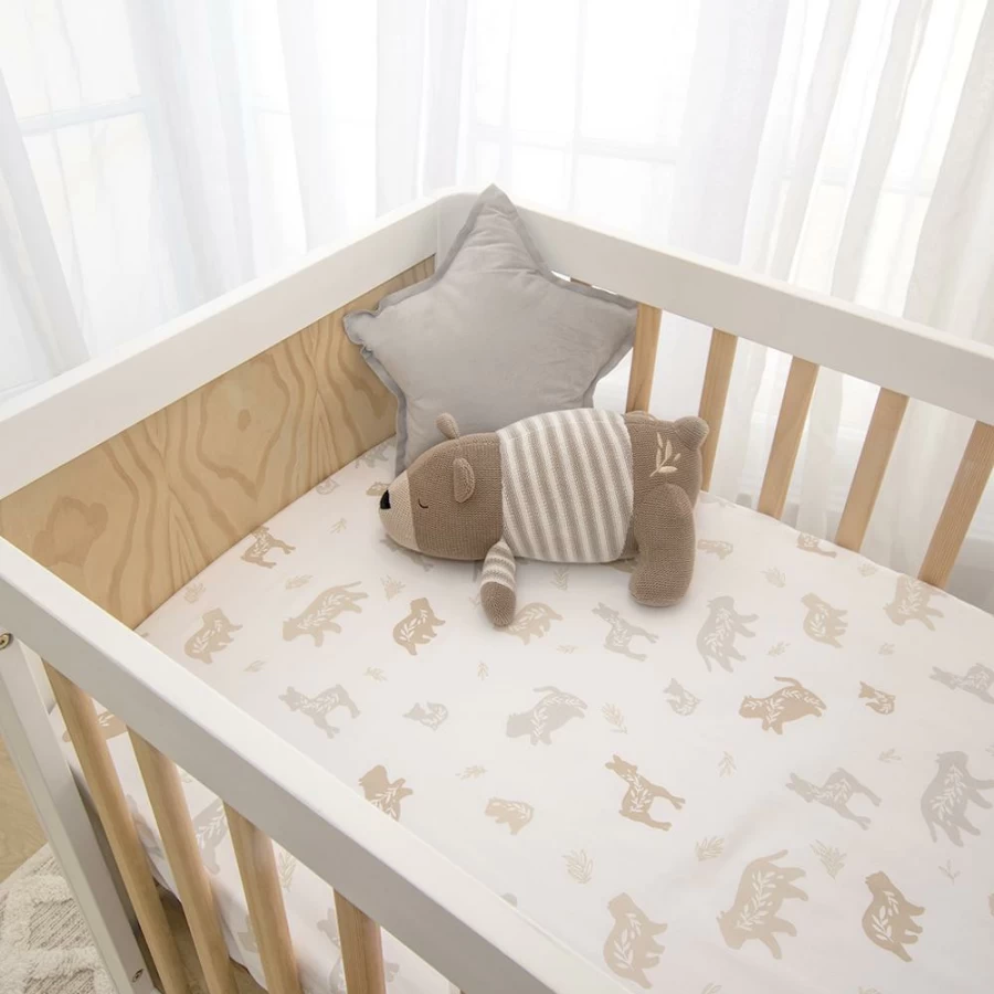 Best Lolli Living Cot Fitted Sheet Bosco Bear
