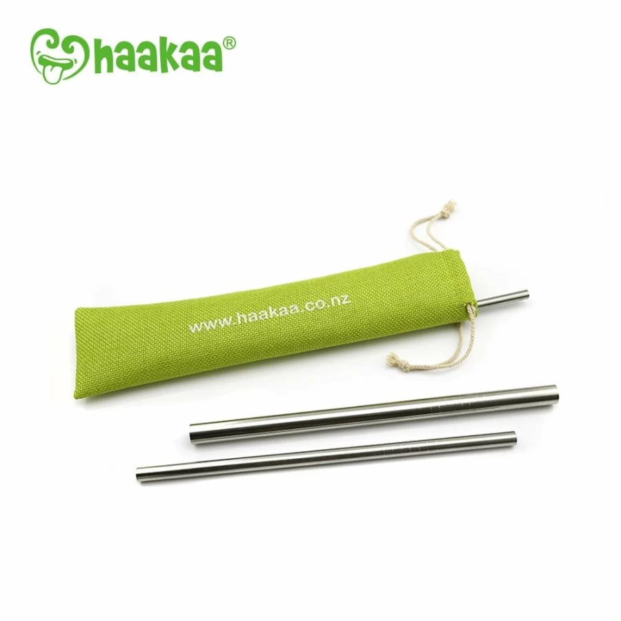 Clearance Haakaa Stainless Steel Straws Straight Medium 3Pk