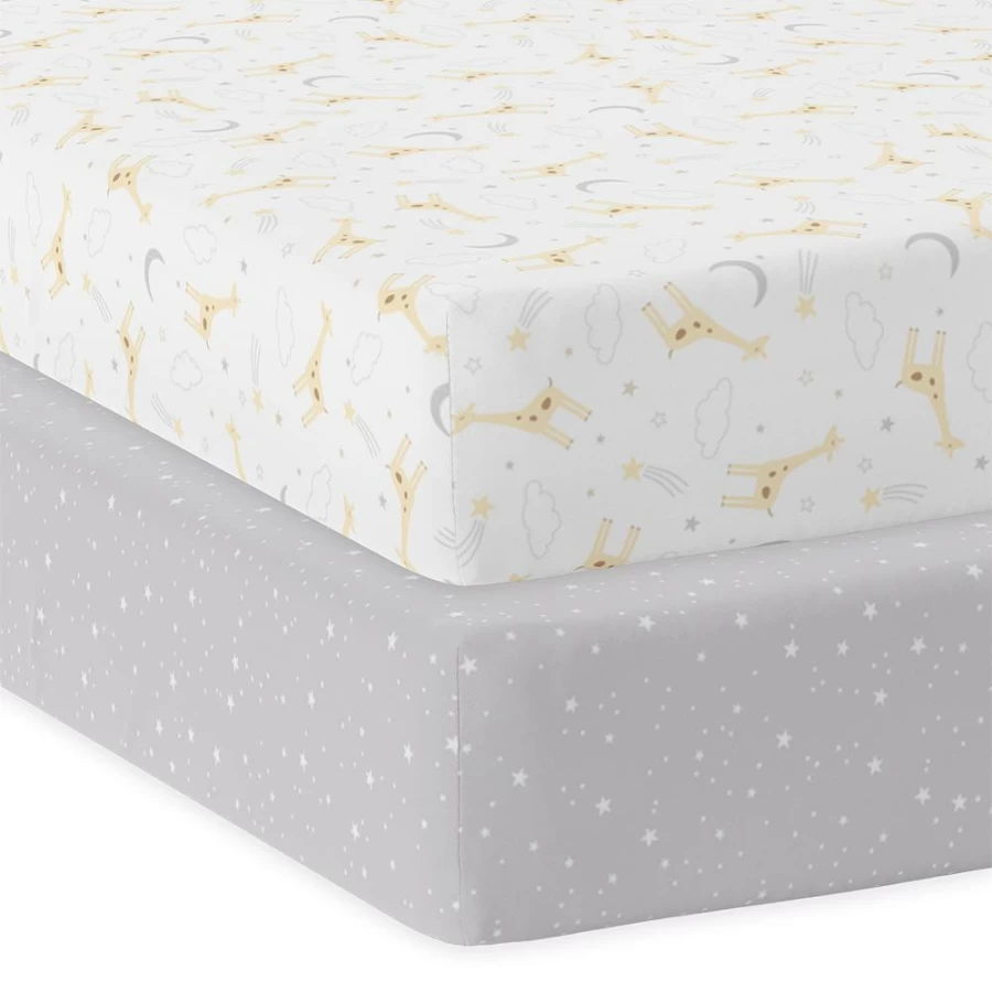 Clearance Living Textiles 2Pk Cot Fitted Sheets Noah