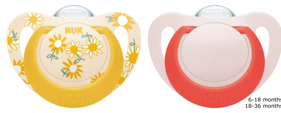 New Nuk Star Silicone Soothers 18-36Mths 2Pk