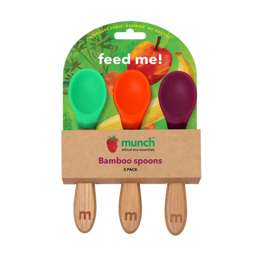 Hot Munch Bamboo Baby Spoons 3Pk