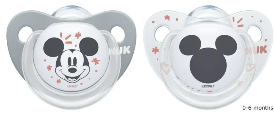 Best Nuk Mickey/Minnie Mouse Silicone Soothers 2Pk Size 1 0-6Mths