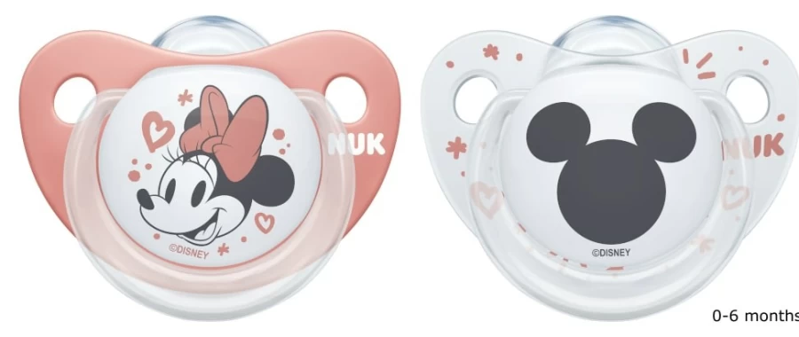 Best Nuk Mickey/Minnie Mouse Silicone Soothers 2Pk Size 1 0-6Mths