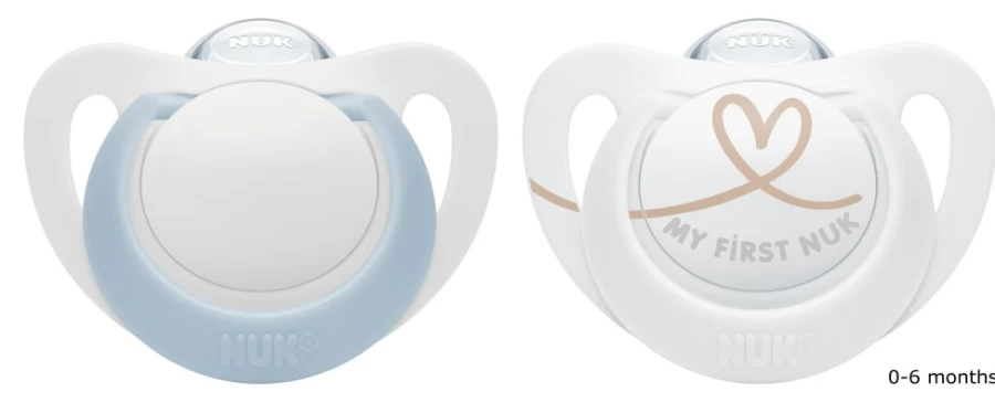 New Nuk Star Silicone Soothers 0-6Mths 2Pk