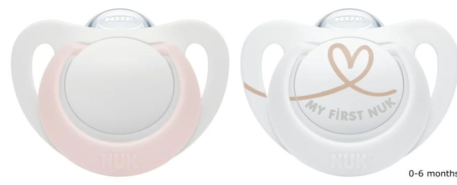 New Nuk Star Silicone Soothers 0-6Mths 2Pk