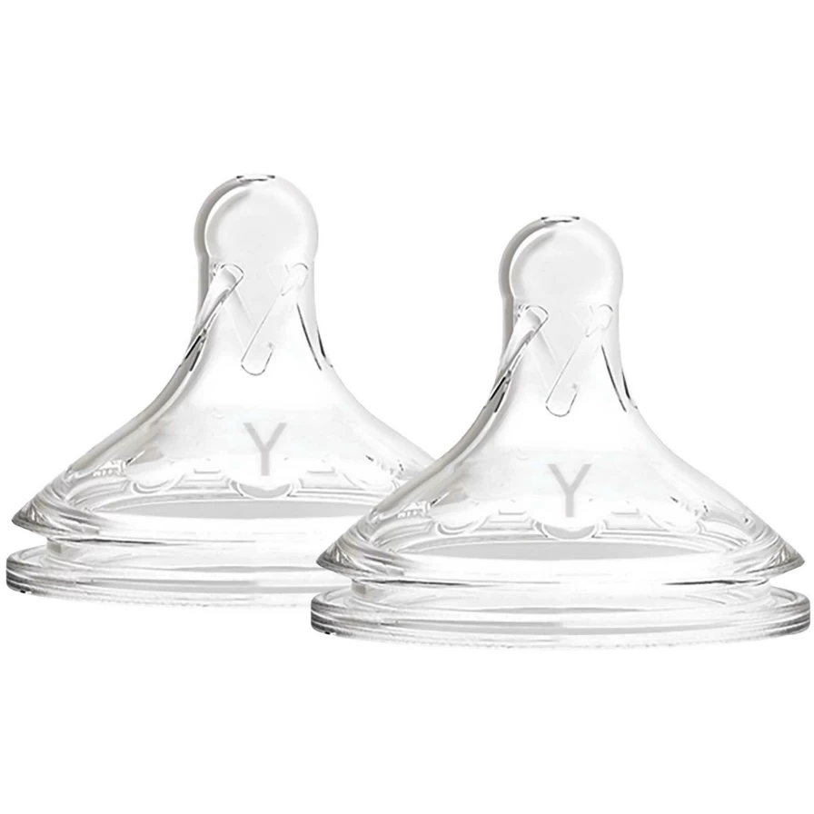 New Dr Browns Wide Neck Silicone Y-Cut Options+ Teat 2Pk