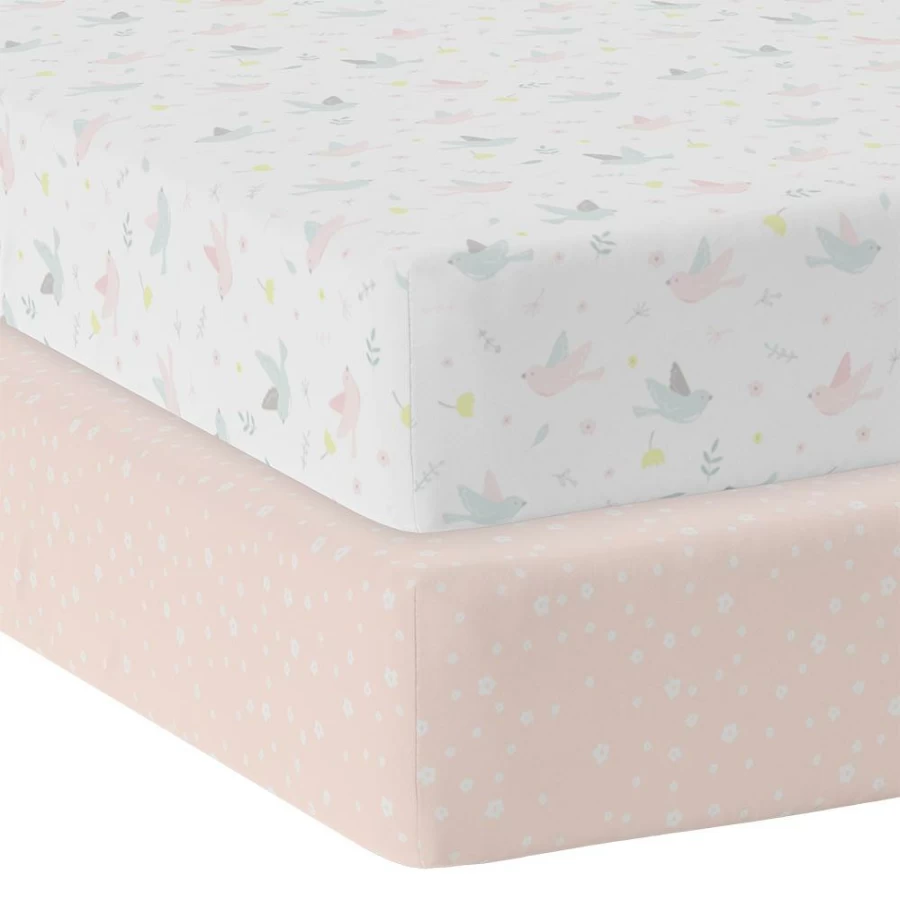 Clearance Living Textiles 2Pk Cot Fitted Sheets Ava