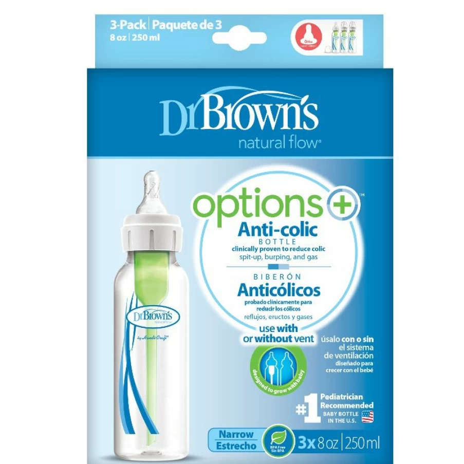 Best Dr Browns 250Ml Narrow Neck Feeding Bottle With Level 1 Teat 3Pk