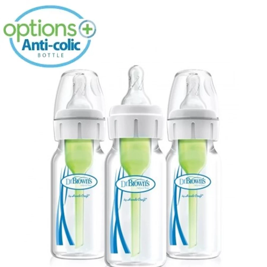 Clearance Dr Browns 120Ml Feeding Bottle With Level 1 Teat 3Pk