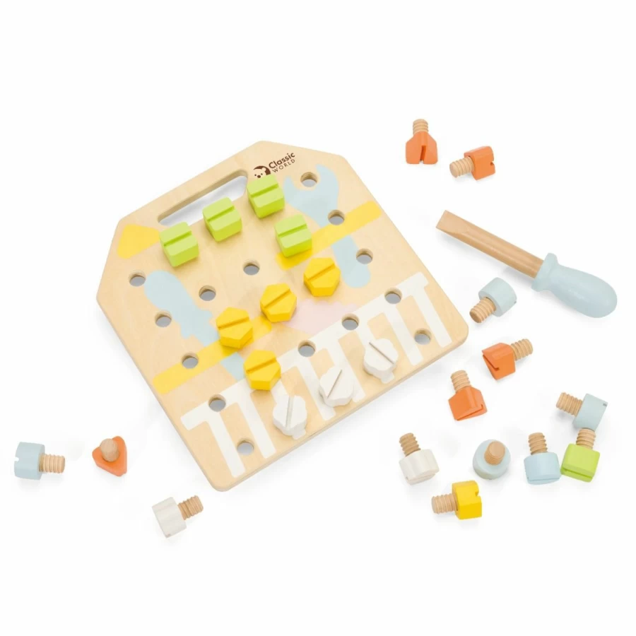 Hot Classic World Kids Wooden Screw Board
