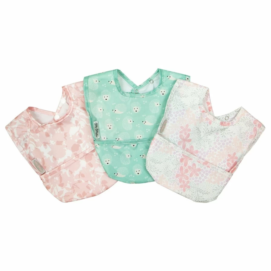 New Silly Billyz Wipe Clean Nylon Bibs 3Pk
