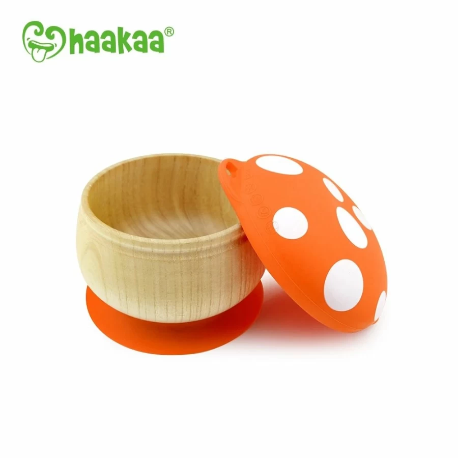 New Haakaa Wooden Mushroom Bowl