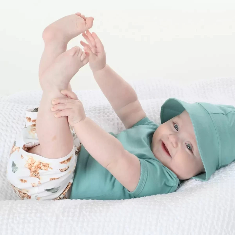 Best Little Bee Cotton Bodysuit Tropical Paradise Green