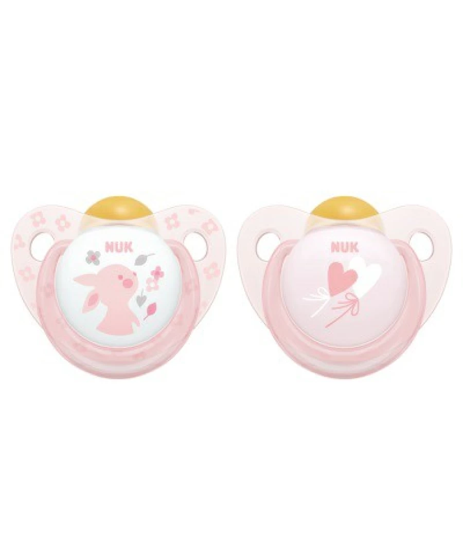 Wholesale Nuk Trendline Latex Baby Soothers 0-6Mths 2Pk Rose Pink