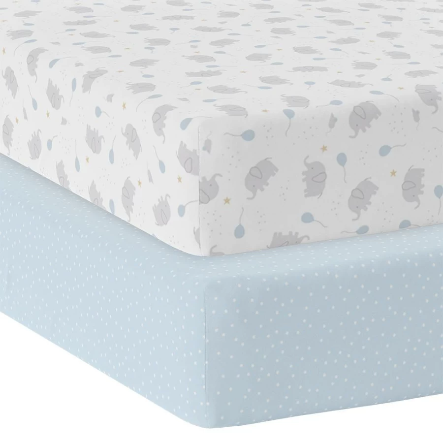 Wholesale Living Textiles 2Pk Cot Fitted Sheets Mason