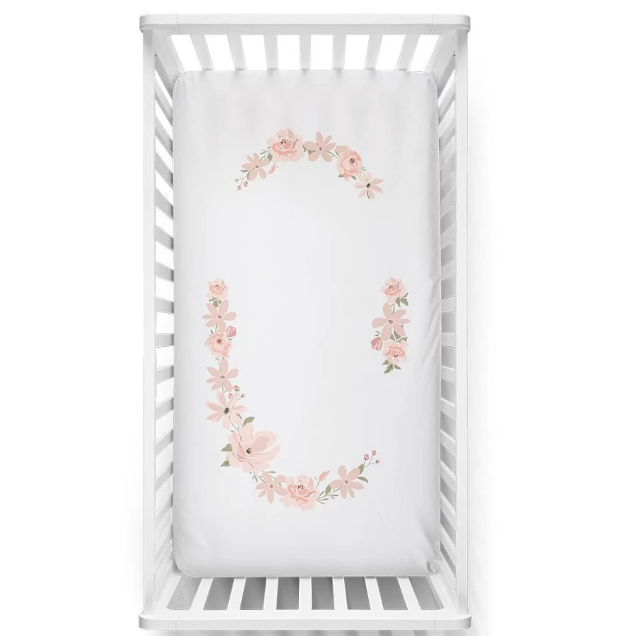Hot Lolli Living Cot Fitted Sheet Meadow Floral Bouquet