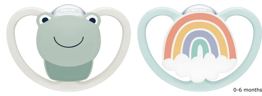 Online Nuk Space Silicone Soothers 0-6Mths 2Pk