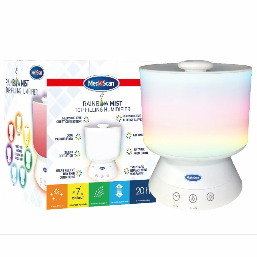 Clearance Medescan Top Filling Rainbow Mist Humidifier