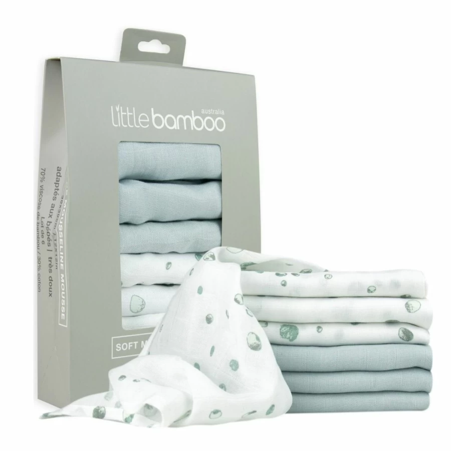 Hot Little Bamboo Muslin Washers 6Pk Whisper