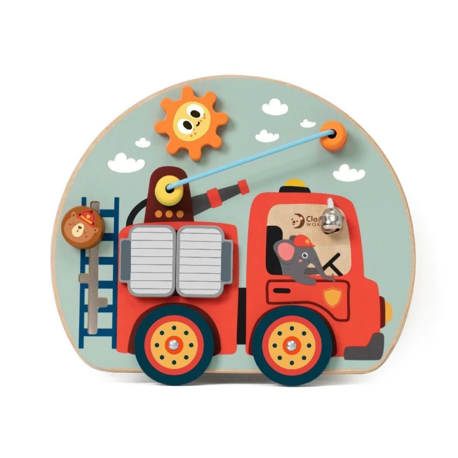 Clearance Classic World Kids Wooden Firetruck Activity Board
