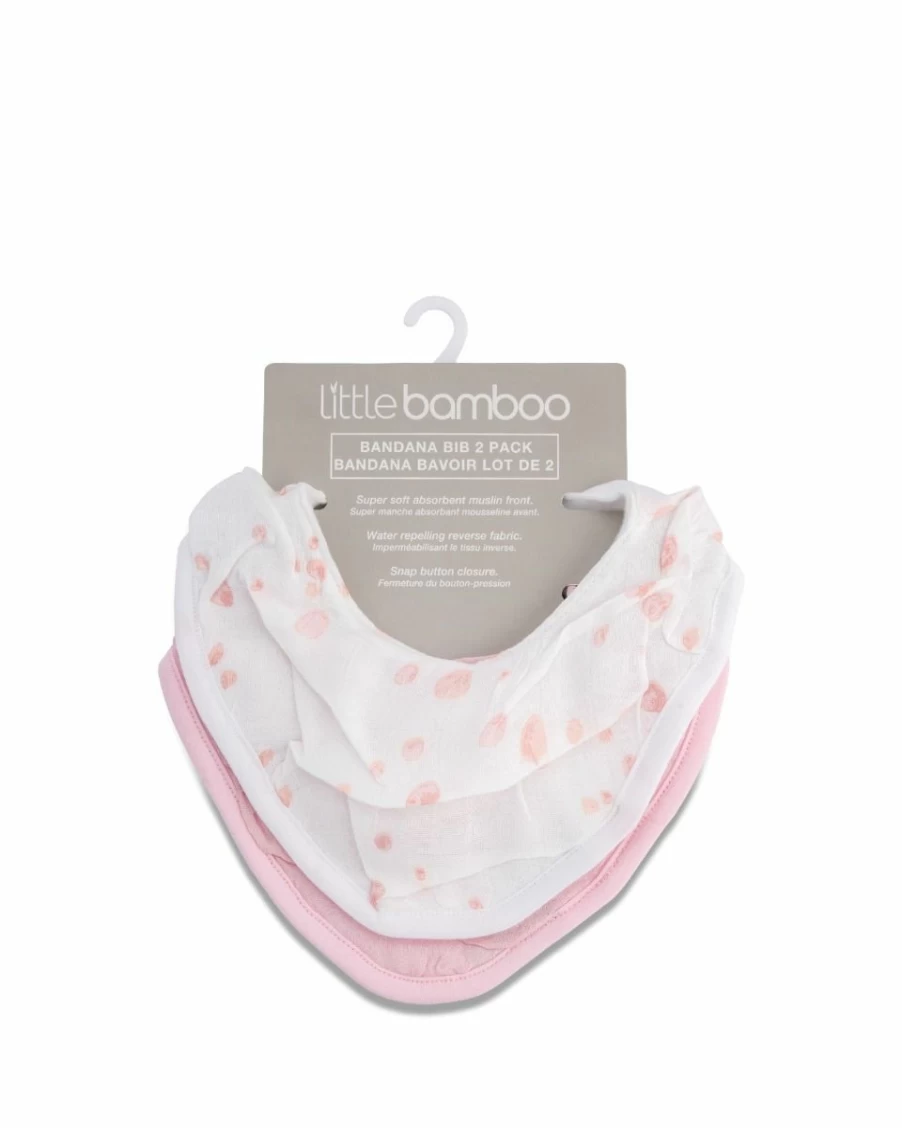 Hot Little Bamboo Muslin Bib 2Pk Dusty Pink