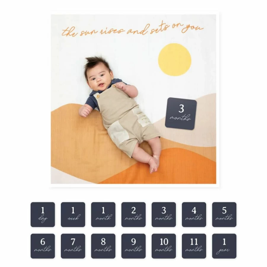Best Lulujo Baby'S First Year Milestone Cards And Blanket Set