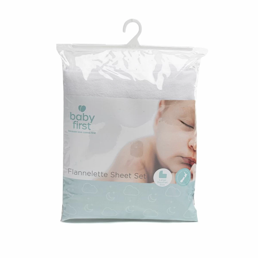 Best Baby First Large Flannelette Sheet Set White