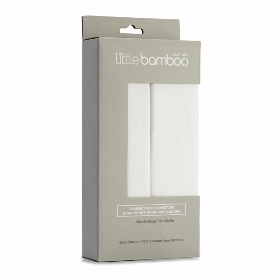 Online Little Bamboo Jersey Fitted Bassinet Sheet 2Pk
