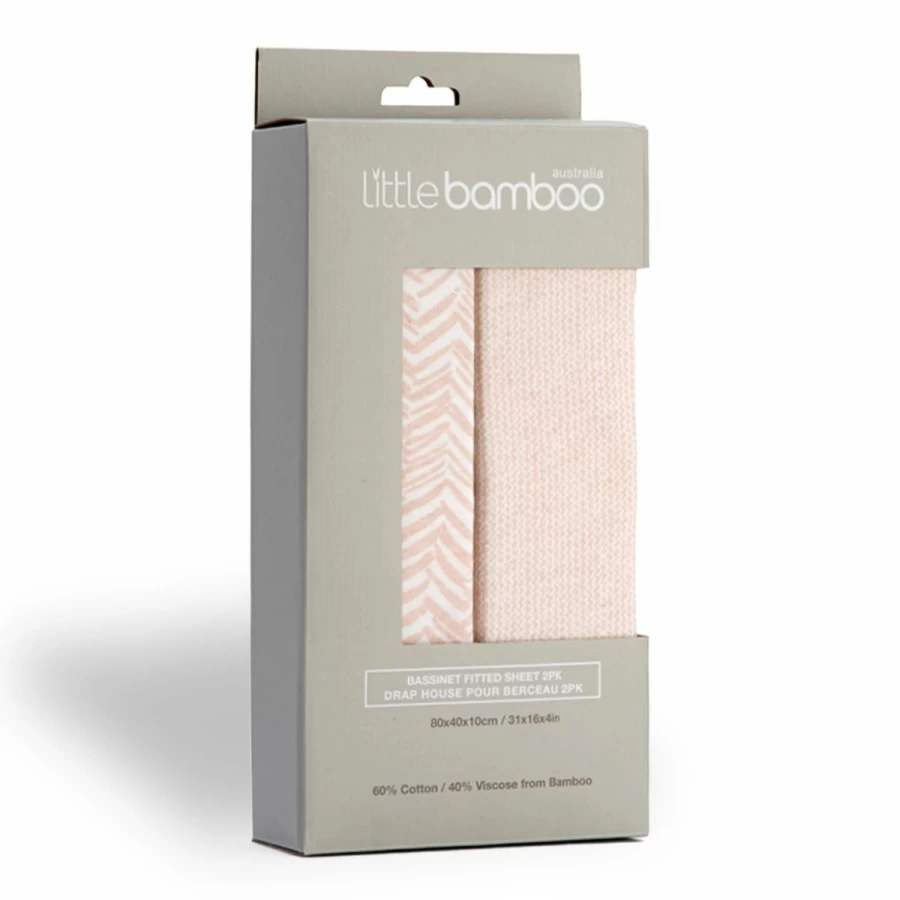 Online Little Bamboo Jersey Fitted Bassinet Sheet 2Pk