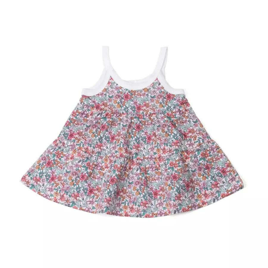Hot Little Bee Cotton Tiered Dress Wild Flowers