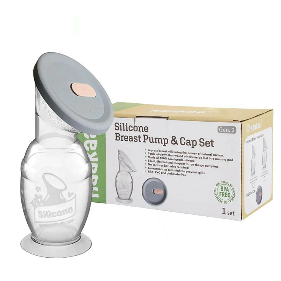 New Haakaa Generation 2 150Ml Silicone Breast Pump With Suction Base & Silicone Cap Gift Box