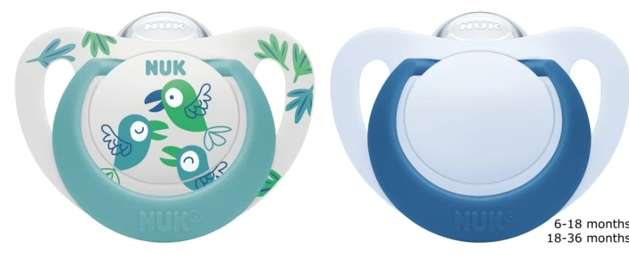 Clearance Nuk Star Silicone Soothers 6-18Mths 2Pk