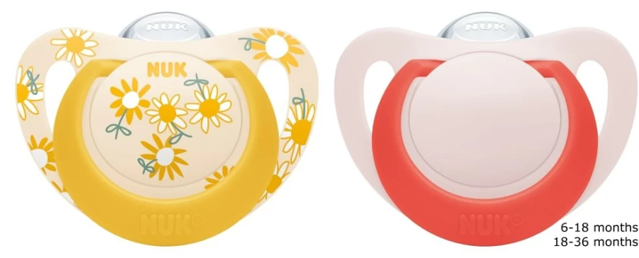 Clearance Nuk Star Silicone Soothers 6-18Mths 2Pk