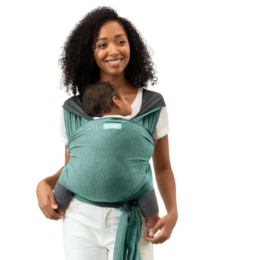 Online Moby Reversible Baby Wrap Jade/Grey