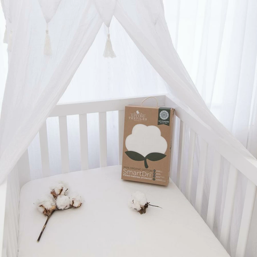 Clearance Living Textiles Organic Smart Dri Standard Cot Mattress Protector